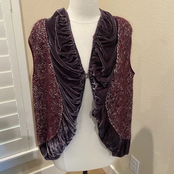 Zero + Maria Cornejo Alpaca Mohair Wool Purple Cardigan Velvet  Sweater Vest 8 - Picture 1 of 10